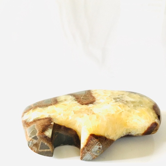Calcite Crystal Filled Polished Septarian Buffalo Stone Sculpture Utah Crafted - Picture 3 of 6